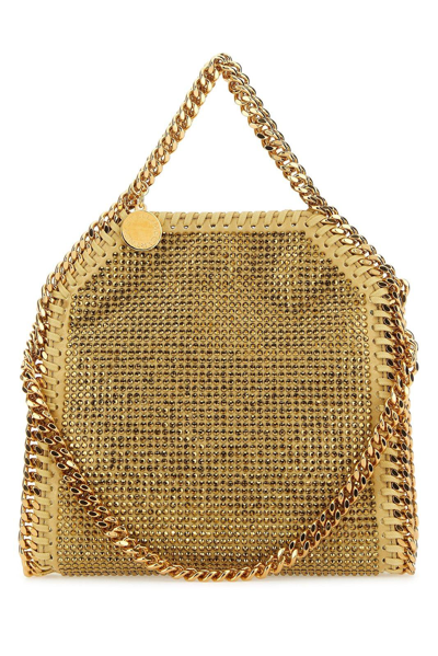 Shop Stella Mccartney Embellished Micro Tote Bag In Gold
