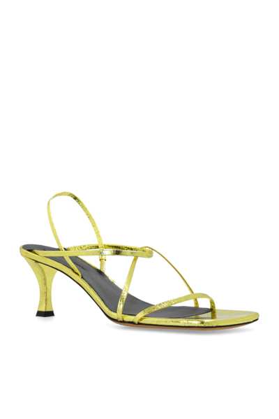 Shop Proenza Schouler Square Strappy Heeled Sandals In Gold