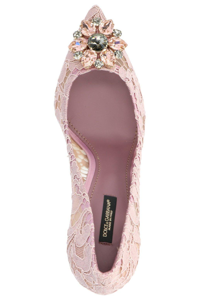 Shop Dolce & Gabbana Taormina Lace Embellished Pumps