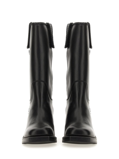 Hereu Elegant Calf Leather Ankle Boots In Black