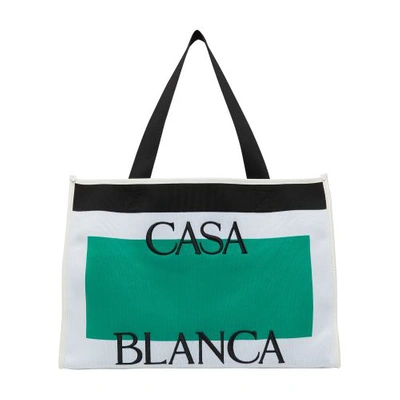 Shop Casablanca Tote Bag In White_green