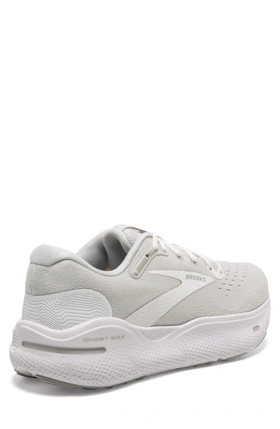 Shop Brooks Ghost Max Running Shoe In White/ Oyster/ Metallic Silver