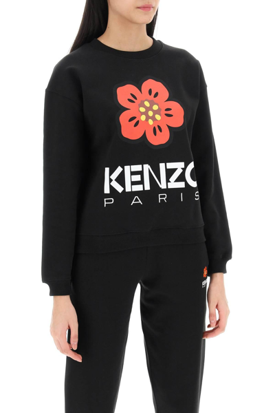 Shop Kenzo Bokè Flower Crew-neck Sweatshirt In Black