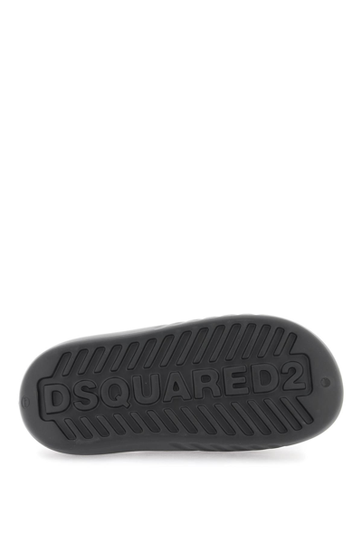 Shop Dsquared2 Rubber Oversized Slides In Black