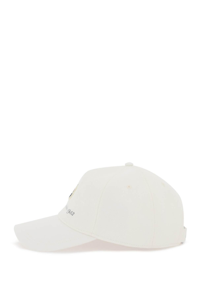 Shop Moncler Baseball Hat Made Of Gabardine Fabric. In White