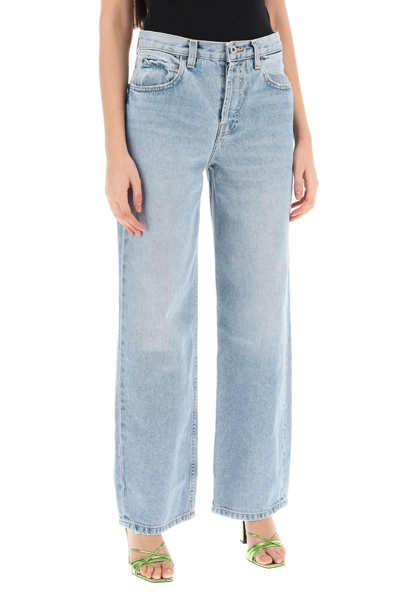 Shop Interior Remy Wide Leg Jeans In Light Blue