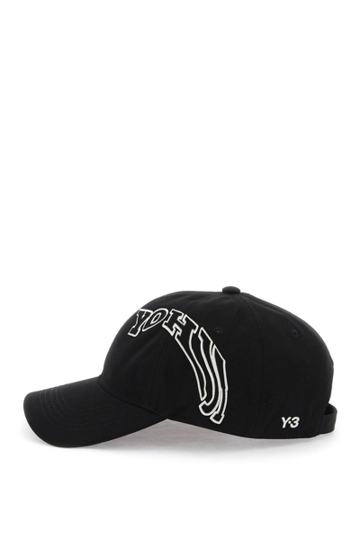 Shop Y-3 Baseball Cap With Morphed Logo Patch In Black