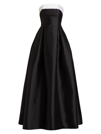Shop Alexia Maria Women's Louise Silk-wool Strapless Gown In Silk And Wool Black