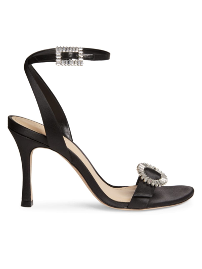 Shop Saks Fifth Avenue Women's Satin 90mm Sandals In Black