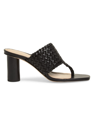 Shop Saks Fifth Avenue Women's 70mm Leather Sandals In Black