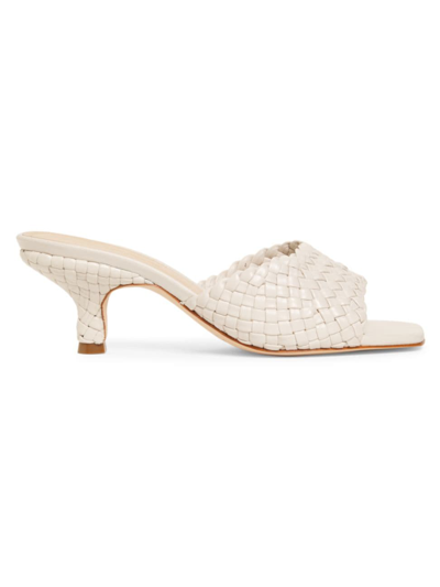 Shop Saks Fifth Avenue Women's Deluxe 60mm Nappa Leather Mules In Pearl