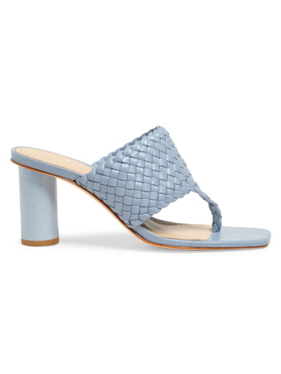 Shop Saks Fifth Avenue Women's 70mm Leather Sandals In Sky Blue