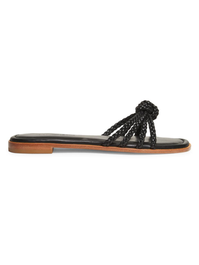 Shop Saks Fifth Avenue Women's Deluxe Nappa Leather Sandals In Black