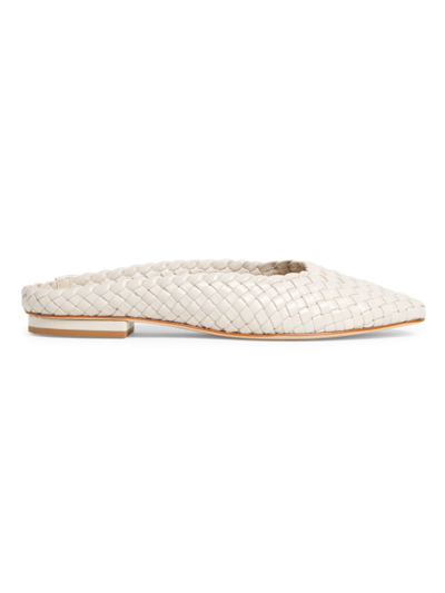Shop Saks Fifth Avenue Women's Leather Mules In Pearl
