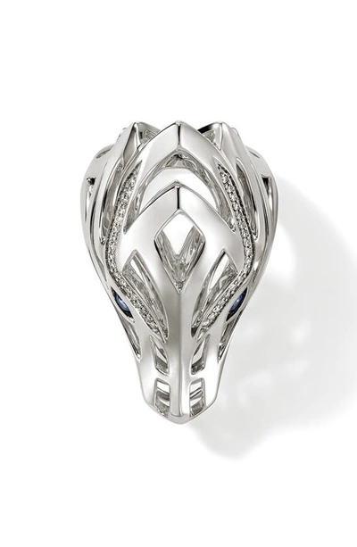 Shop John Hardy Naga Sapphire Ring In Silver