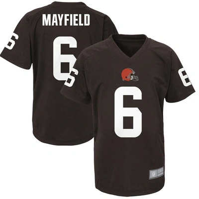 Shop Outerstuff Youth Baker Mayfield Brown Cleveland Browns Performance Player Name & Number V-neck Top