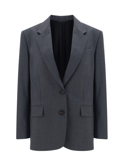 Shop Brunello Cucinelli Blazer Jacket In Grigio Lignite