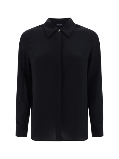 Shop Giorgio Armani Shirt In Black Beauty