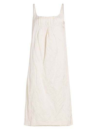 Shop Altuzarra Women's Jerry Crinkled Shift Midi-dress In Ivory