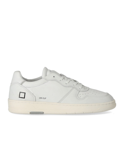 Date Court Sneakers In White Suede And Leather In White