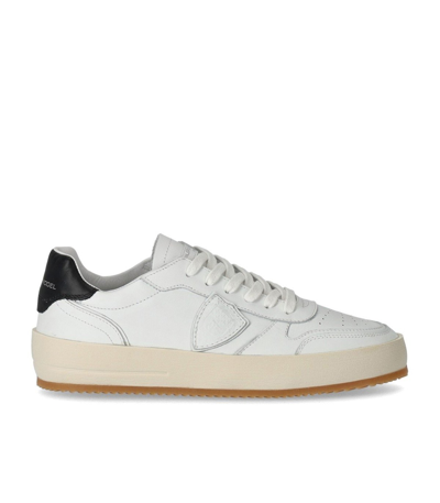 Shop Philippe Model Nice Low White Black Sneaker