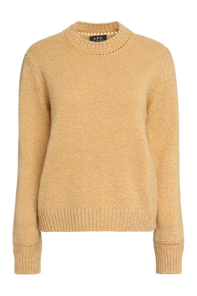 Shop Apc A.p.c. Margery Virgin Wool Crew-neck Sweater In Ocher