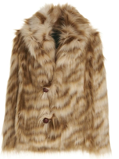 Shop Alabama Muse 'reed' Faux Fur Coat In Multicolor