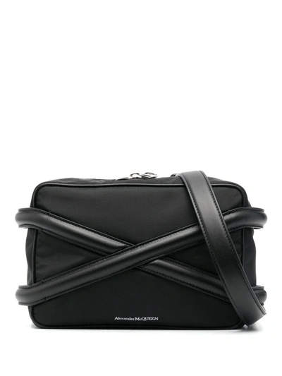 Shop Alexander Mcqueen Harness Nylon Camera Bag In Black