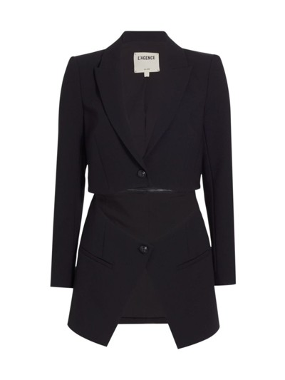 Shop L Agence Women's Cora Crepe Convertible Blazer In Black