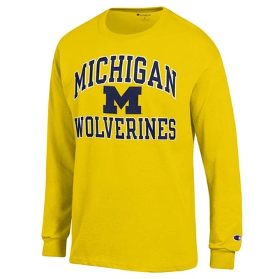 Shop Champion Maize Michigan Wolverines High Motor Long Sleeve T-shirt
