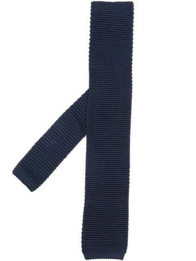 Shop Brunello Cucinelli Silk Knitted Tie In Blue