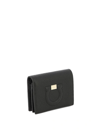 Shop Ferragamo Gancini Small Wallet In Black