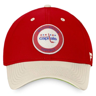 Shop Fanatics Branded Red/khaki Washington Capitals True Classics Retro Flex Hat In Navy