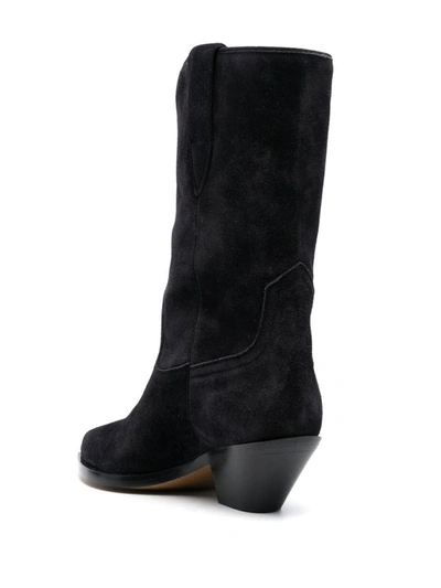 Shop Isabel Marant Dahope Leather Boots In Black