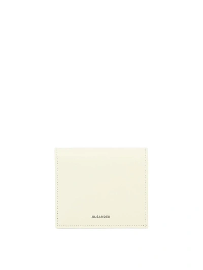 Shop Jil Sander Folded Wallet With Embossed  Logo V In White