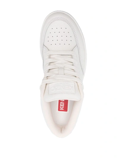 Shop Kenzo Skate Leather Sneakers In White