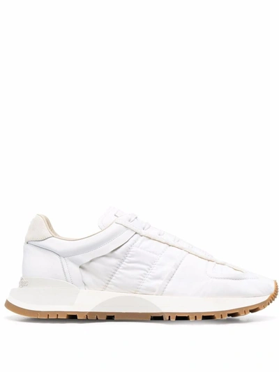 Shop Maison Margiela 50/50 Leather Sneakers In White