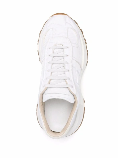 Shop Maison Margiela 50/50 Leather Sneakers In White