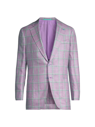 Shop Isaia Men's Windowpane Domenico Sport Jacket In Violet