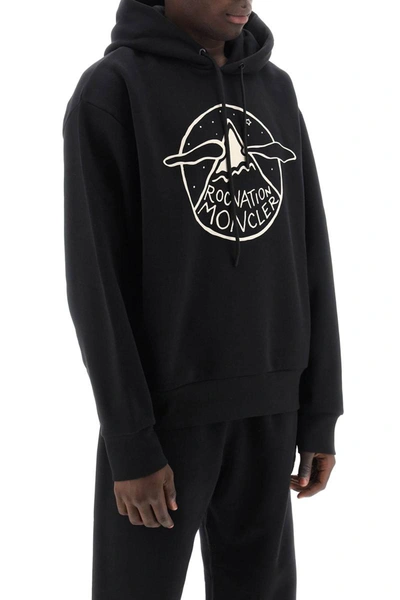 Shop Moncler Genius Moncler X Roc Nation By Jay-z Hoodie With Graphic Print In Black