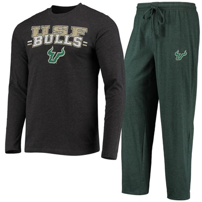 Shop Concepts Sport Green/heathered Charcoal South Florida Bulls Meter Long Sleeve T-shirt & Pants Sleep
