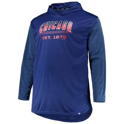 Shop Profile Royal/heathered Royal Chicago Cubs Big & Tall Wordmark Club Pullover Hoodie
