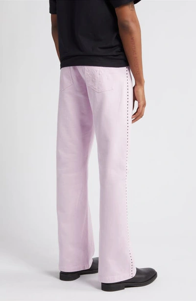 Shop Stockholm Surfboard Club Fog Swarovski® Crystal Embellished Straight Leg Jeans In Pink