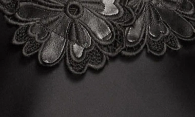 Shop Ramy Brook Elora Floral Appliqué Gown In Black Floral Embellished
