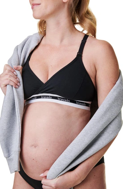 Shop Bravado Designs Original Organic Cotton Blend Maternity/nursing Bra In Black