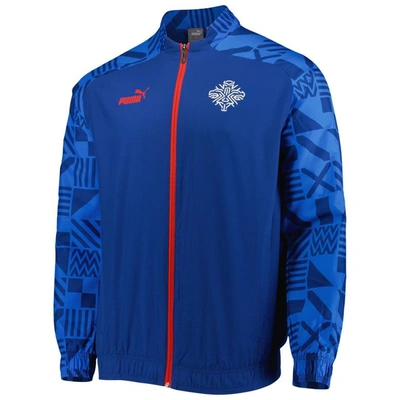 Shop Puma Light Blue Iceland National Team Pre-match Raglan Full-zip Training Jacket