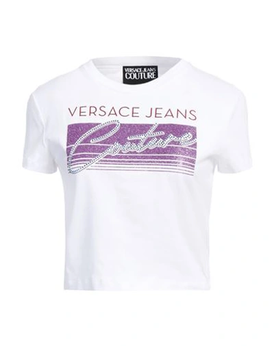 Shop Versace Jeans Couture Woman T-shirt White Size S Cotton, Elastane