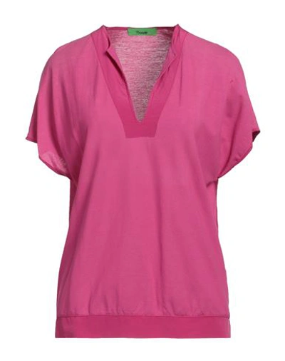 Shop Drumohr Woman T-shirt Magenta Size S Cotton
