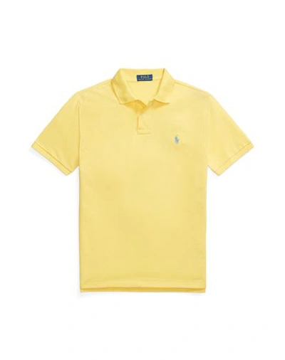 Shop Polo Ralph Lauren Man Polo Shirt Ocher Size L Cotton In Yellow