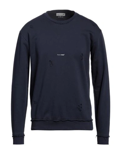 Shop Daniele Alessandrini Homme Man Sweatshirt Midnight Blue Size Xl Cotton